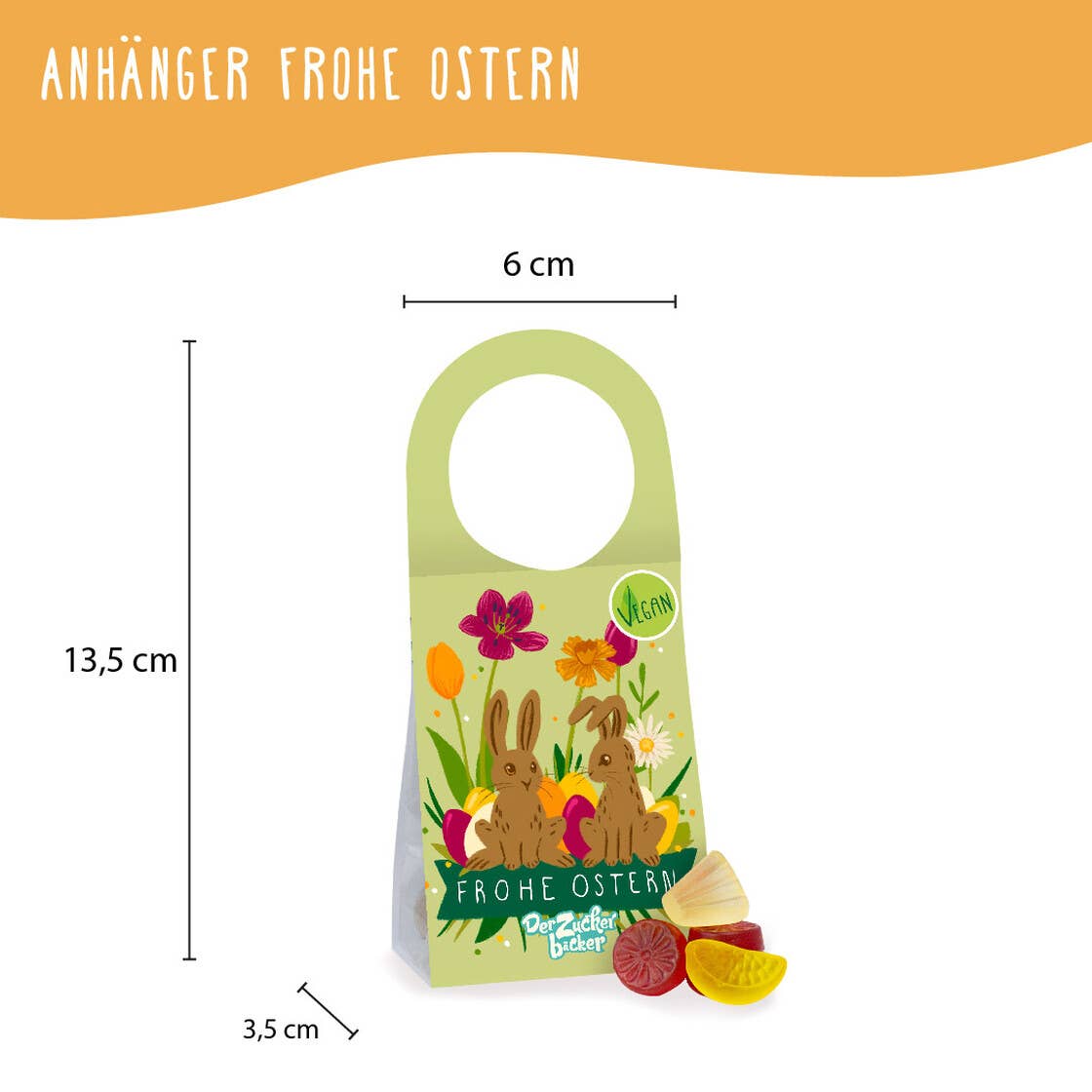 Anhänger Frohe Ostern Vegan Süßigkeiten Geschenk - Bild 4