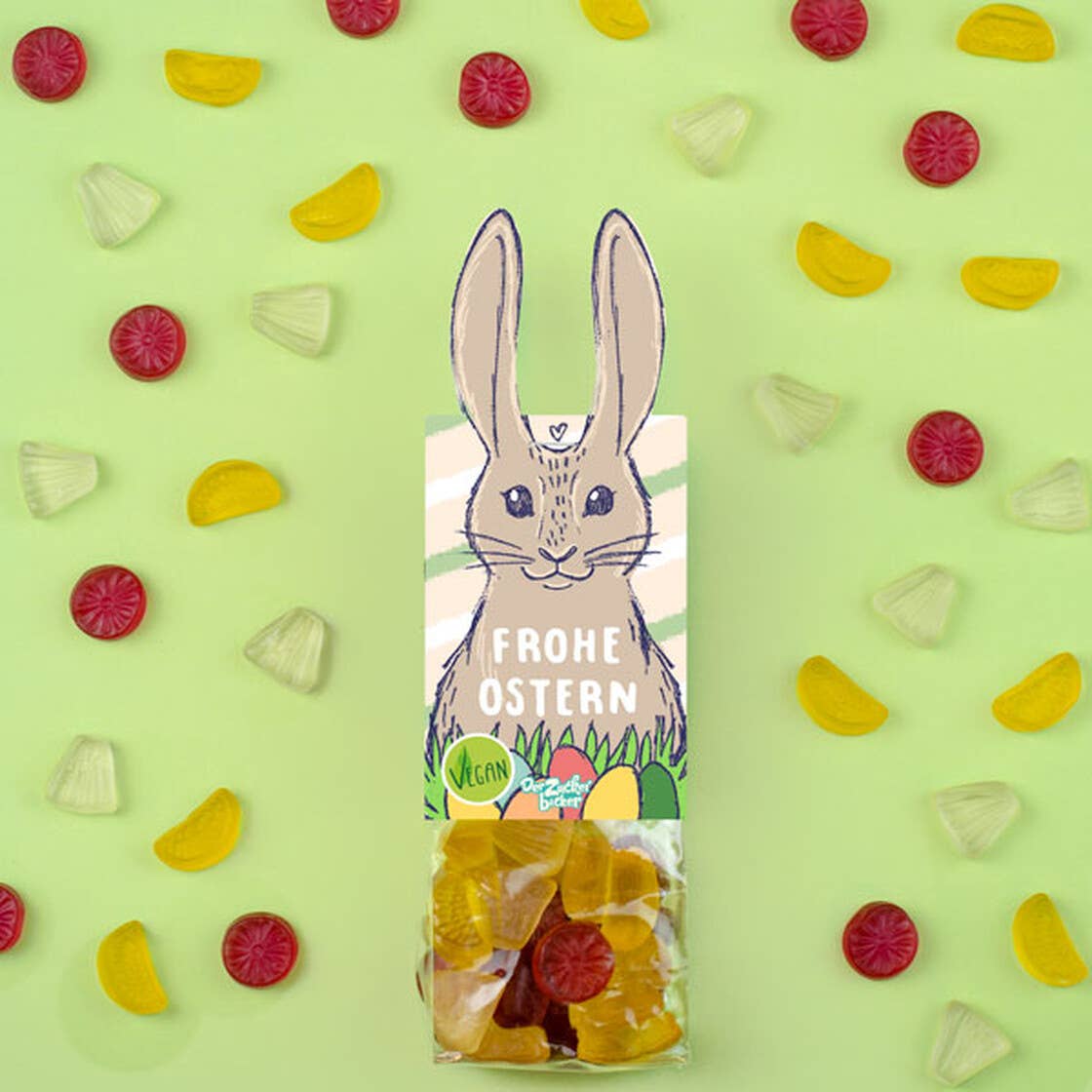 Naschbeutel Hase Fruchtgummi Mischung Vegan Ostern - Bild 2