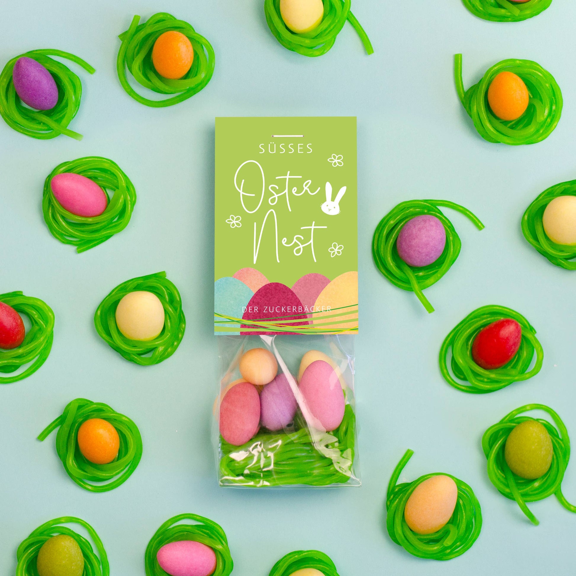 Naschbeutel Süsses Osternest mit Fruchtgummi und Mandeln - Bild 3