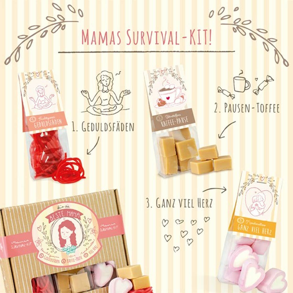 Naschbox Mamas Survival Kit Geschenkset Muttertag - Bild 2