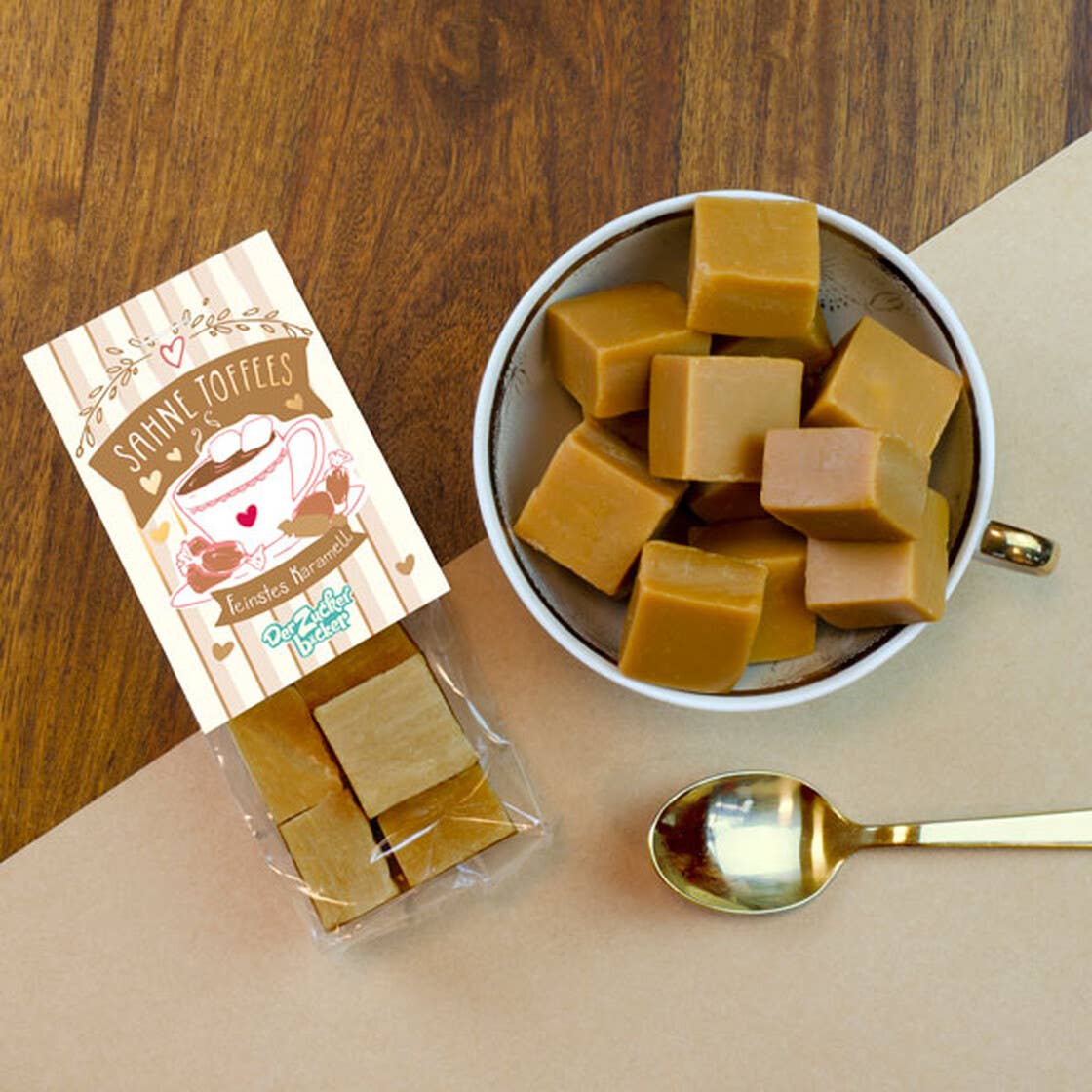 Naschbeutel Sahne Toffees Karamellwürfel Vanille - Bild 3