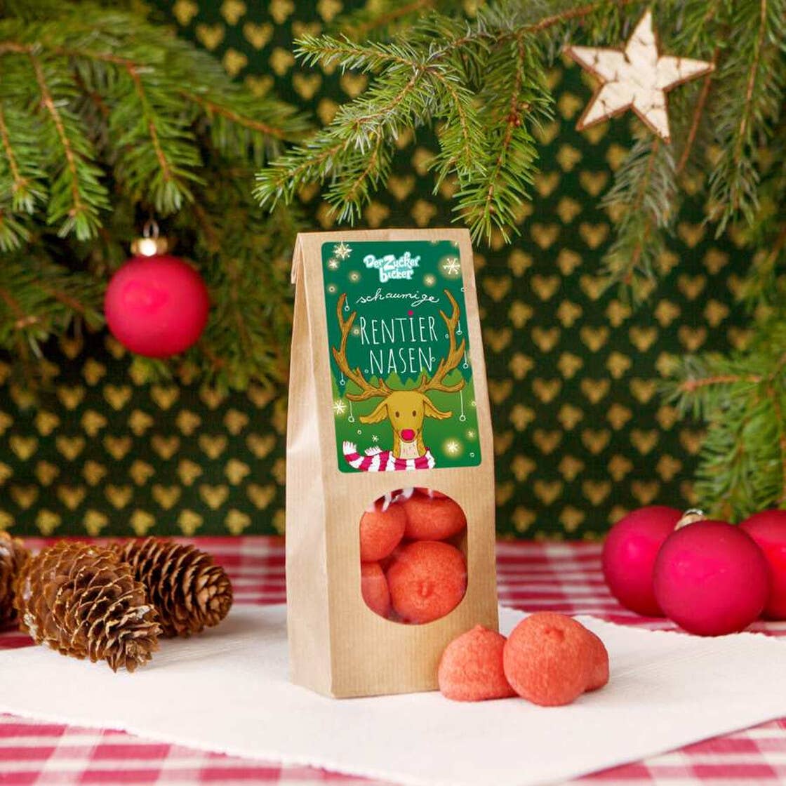 Wundertüte Schaumige Rentiernasen Rote Marshmallows Erdbeere - Bild 3