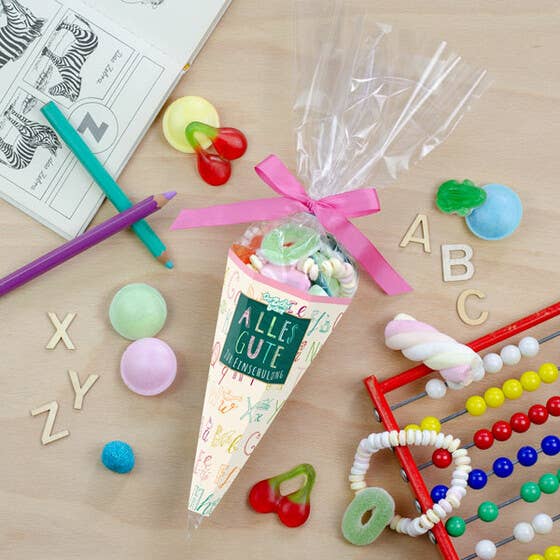 Zuckertüte Einschulung Rosa Bunte Süßigkeiten Mischung - Bild 2