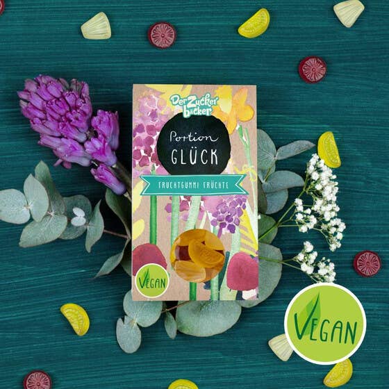Portion Glück Fruchtgummi vegan Geschenk Glücksbringer - Bild 2