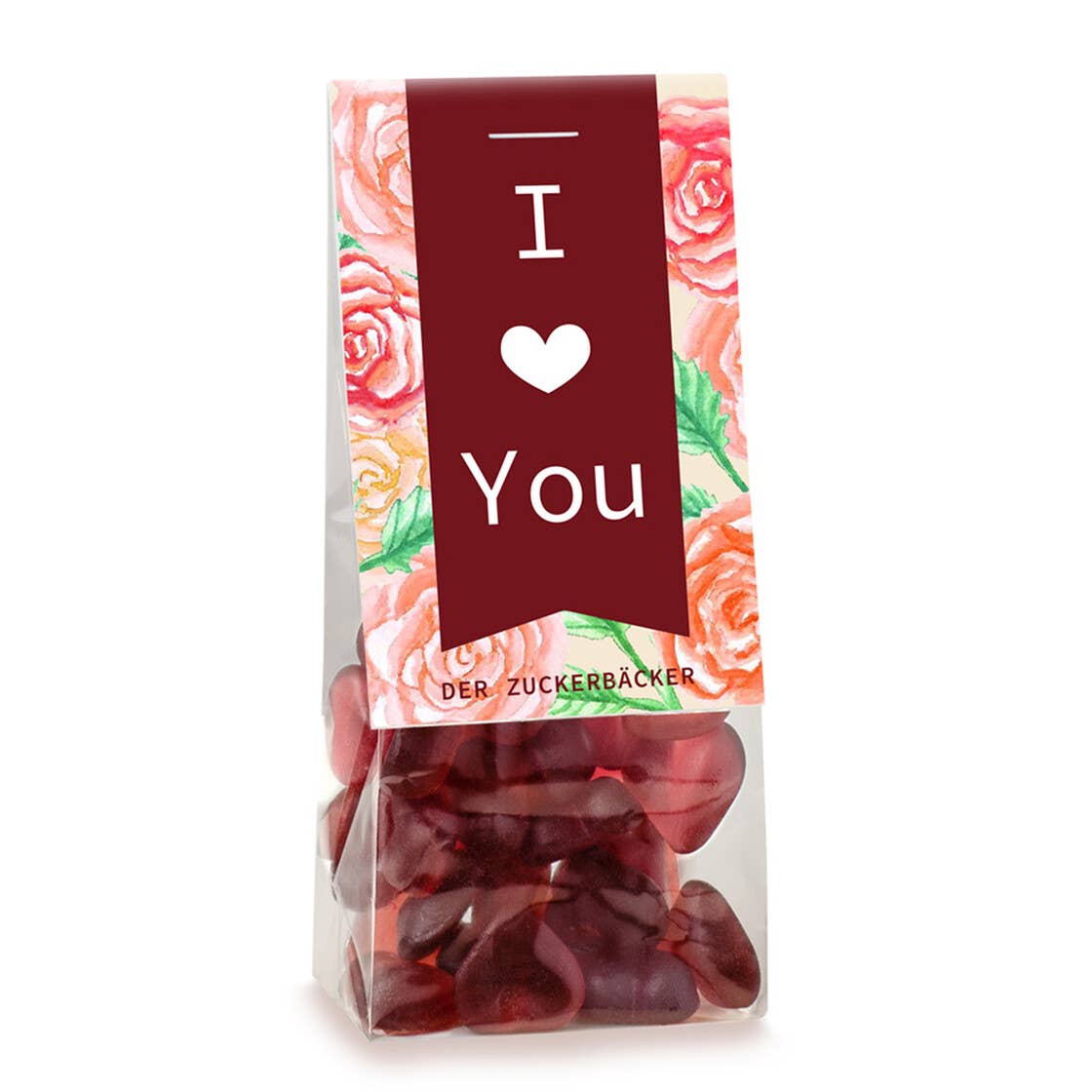 Naschbeutel I Love You Fruchtgummi Herzen Vegan