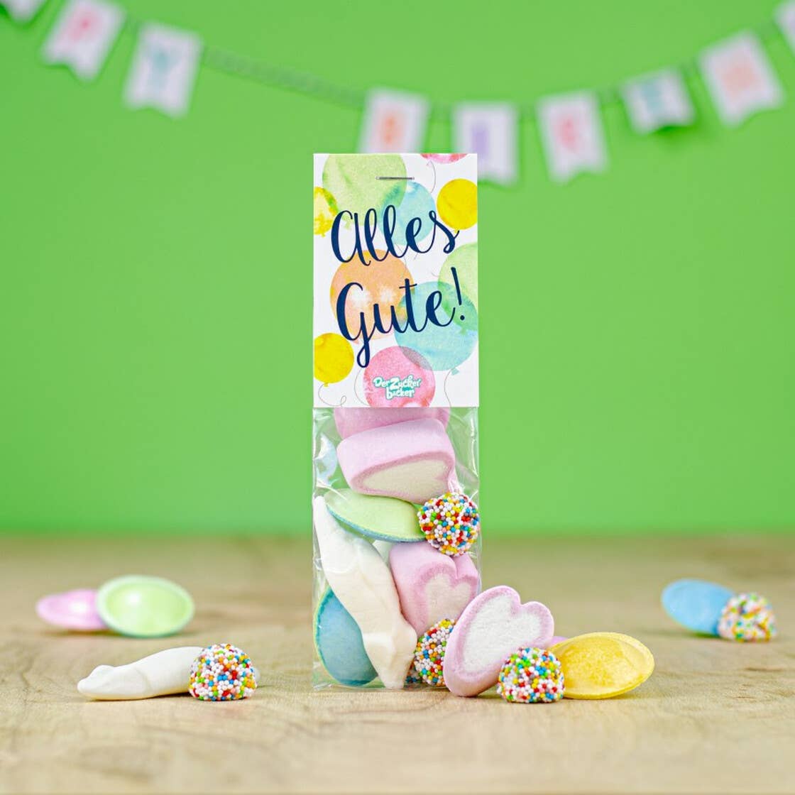 Naschbeutel Alles Gute Bunte Süßigkeiten Geburtstagsgeschenk - Bild 2