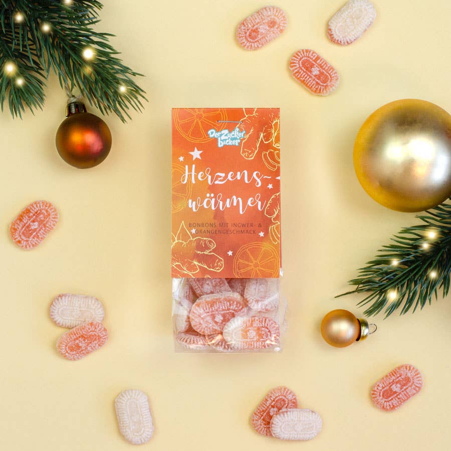 Naschbeutel Herzenswärmer Orange-Ingwer Bonbons Winter - Bild 2