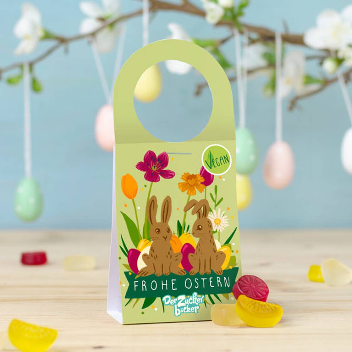 Anhänger Frohe Ostern Vegan Süßigkeiten Geschenk - Bild 2