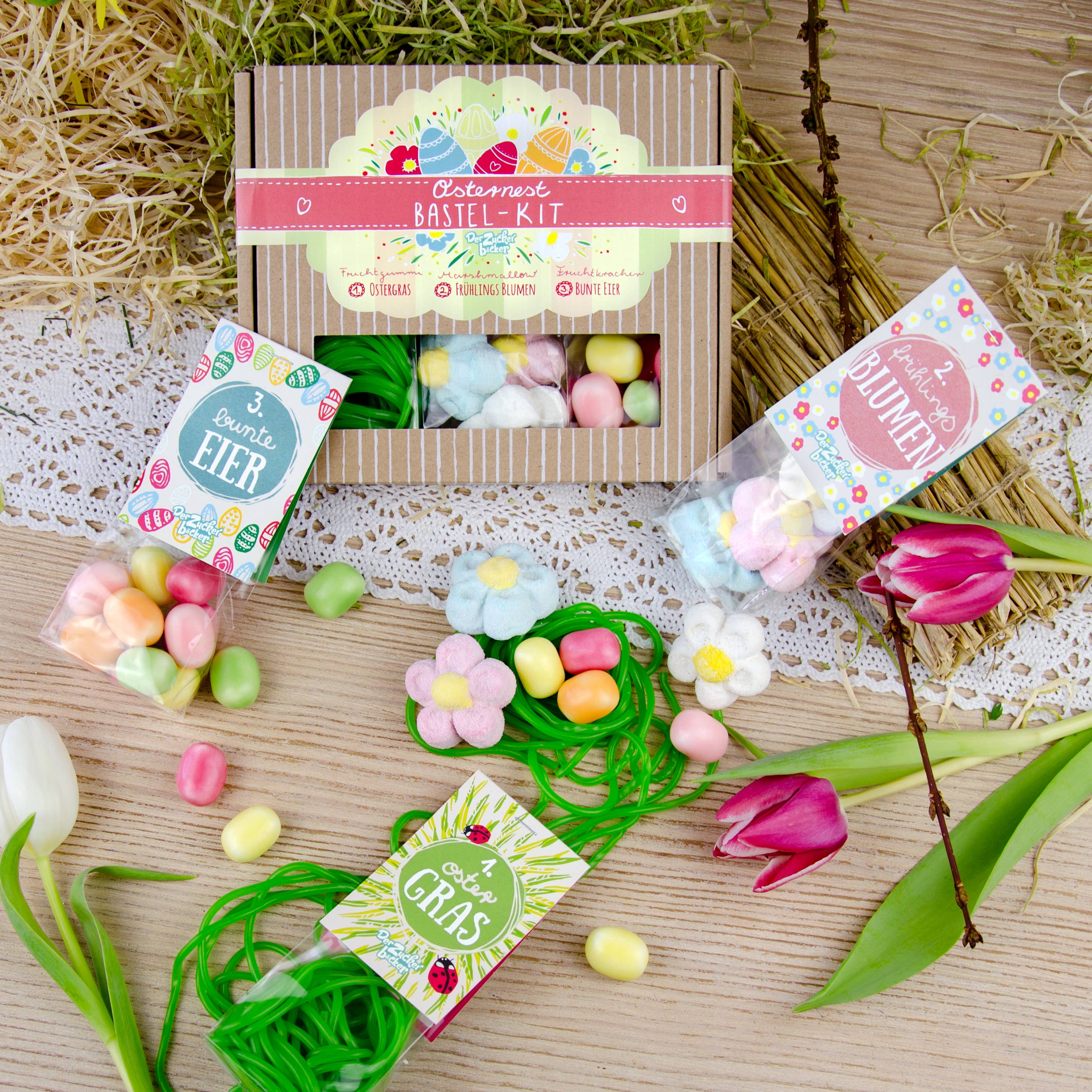 Osternest Bastel Kit Box Geschenkset Ostern Frühjahr Blumen - Bild 9