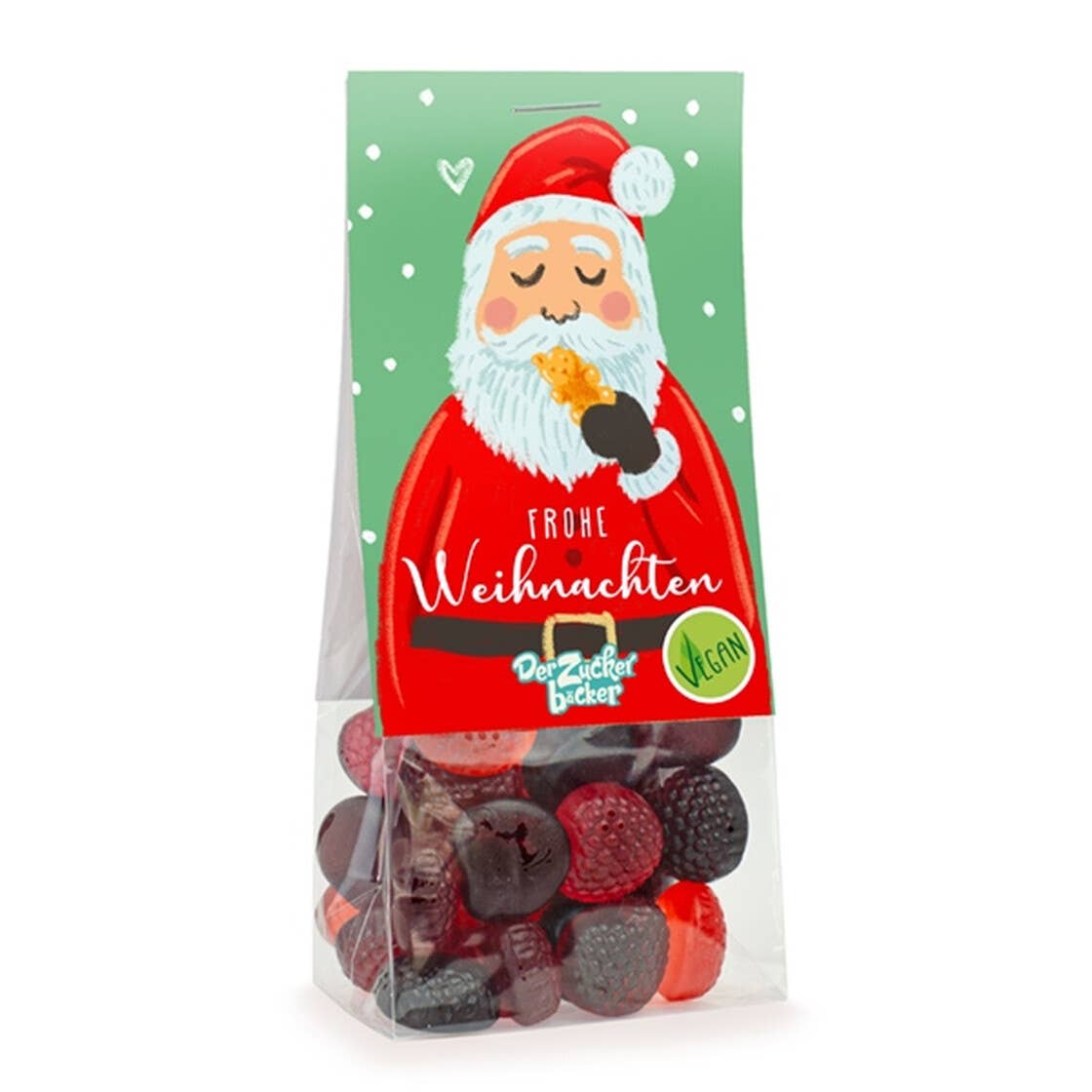 Naschbeutel Frohe Weihnachten Fruchtgummi Vegan