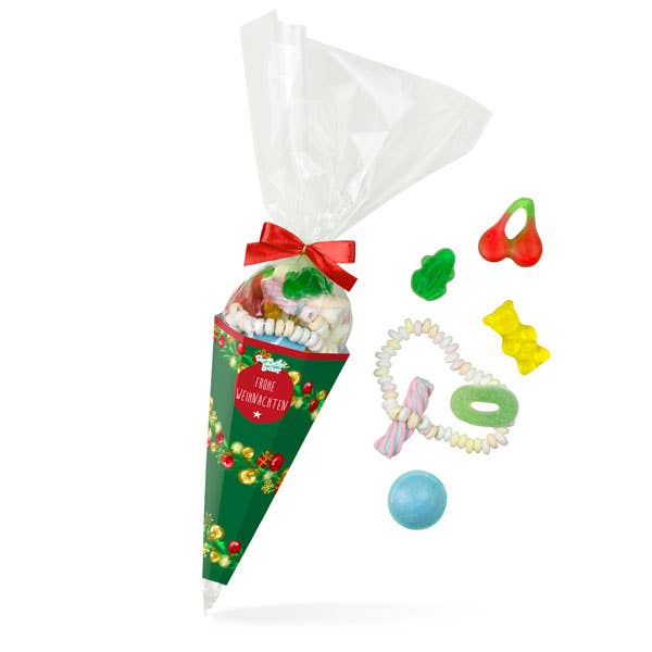 Zuckertüte Frohe Weihnachten Bunte Süßigkeiten Mischung