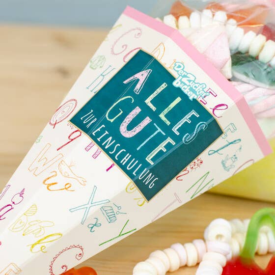 Zuckertüte Einschulung Rosa Bunte Süßigkeiten Mischung - Bild 3