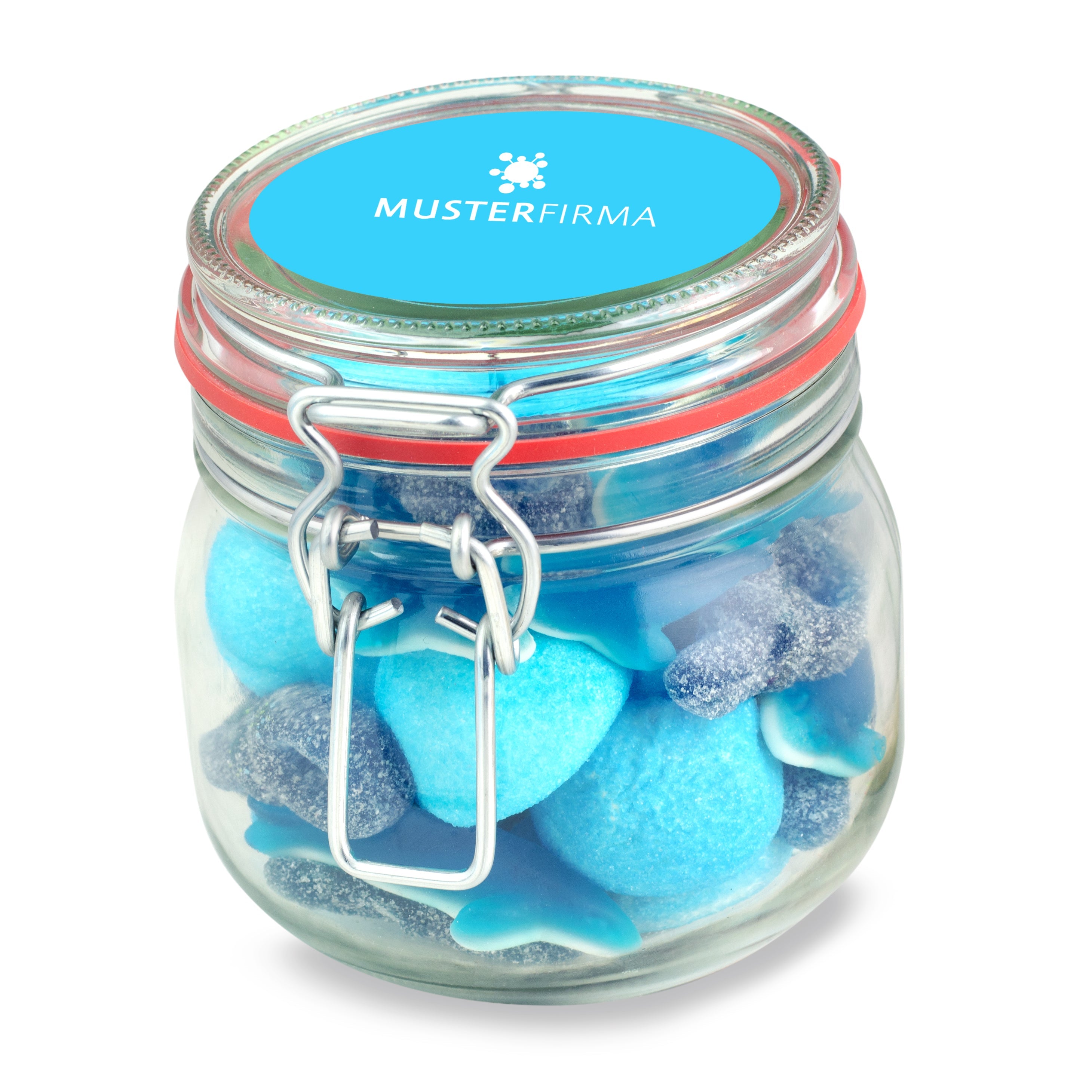 Muster - Bügelglas M Blau