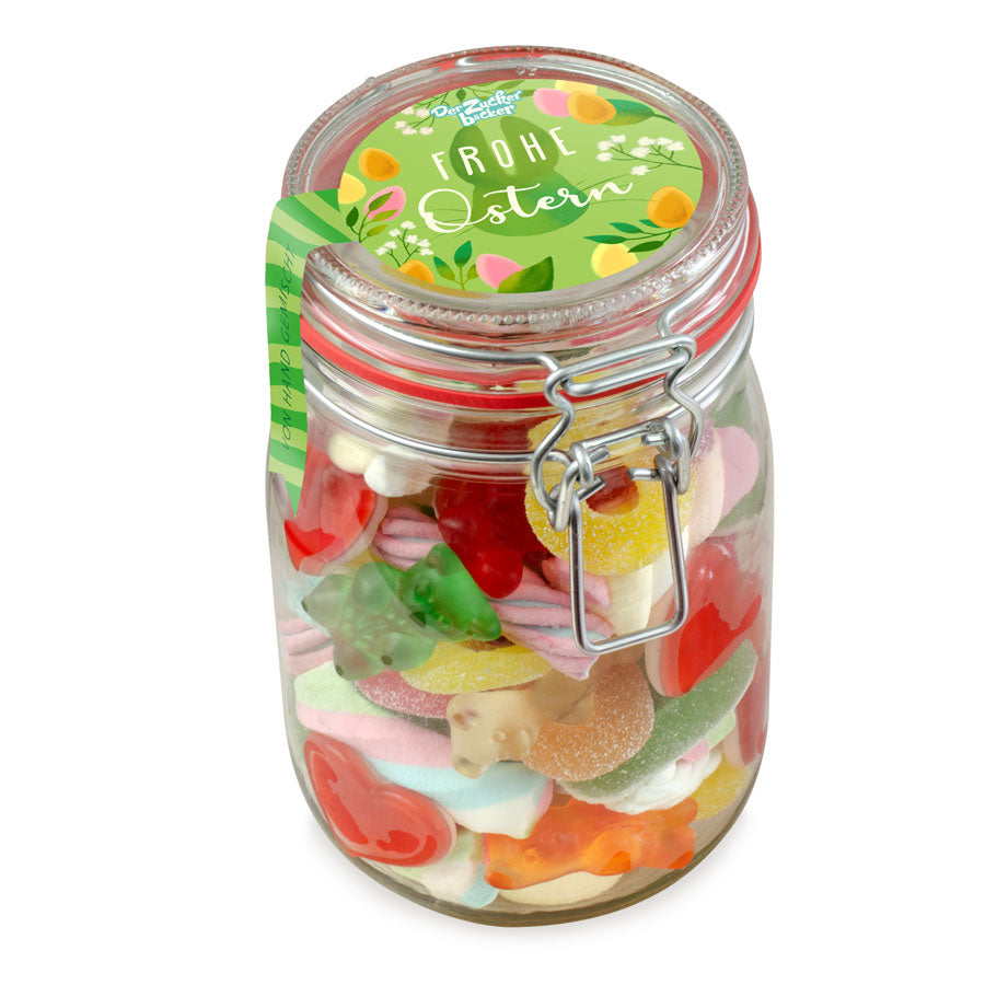 Midi Glas Frohe Ostern Süßigkeiten Mischung Ostergeschenk