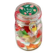 Midi Glas I Love You Süßigkeiten Geschenk mit Liebe