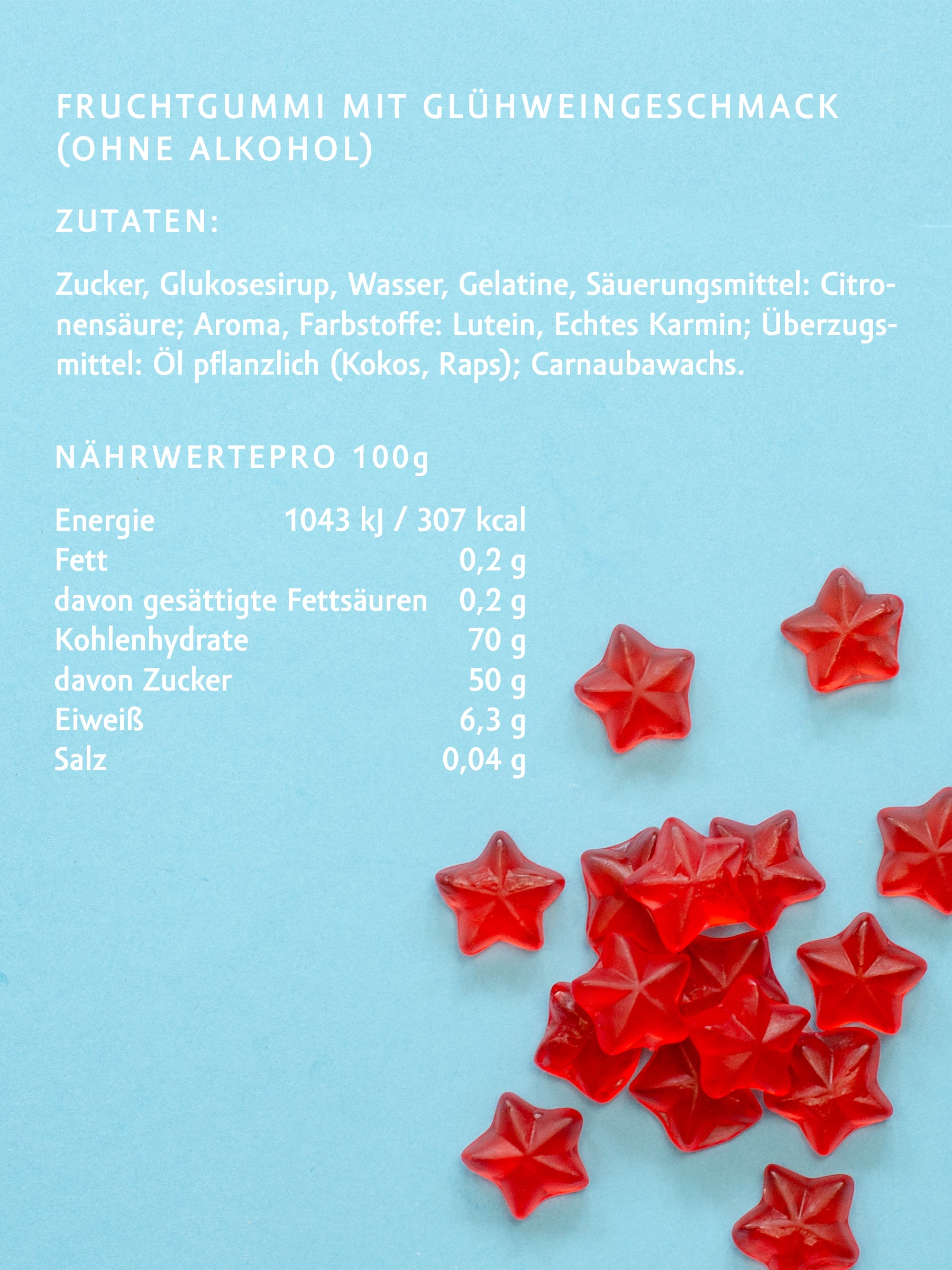 Naschportion Glühwein Sterne Fruchtgummi Weihnachten