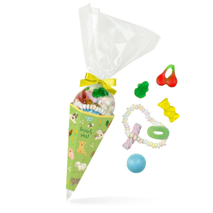 Zuckertüte Süße Tiertüte Bunte Süßigkeiten Mischung