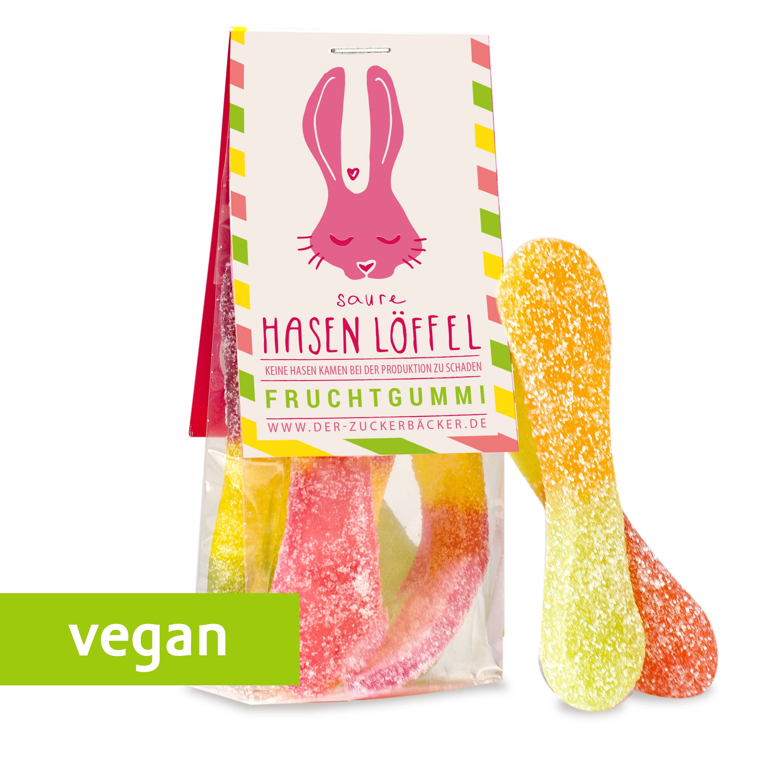 Naschbeutel Saure Hasenlöffel Fruchtgummi Ostern