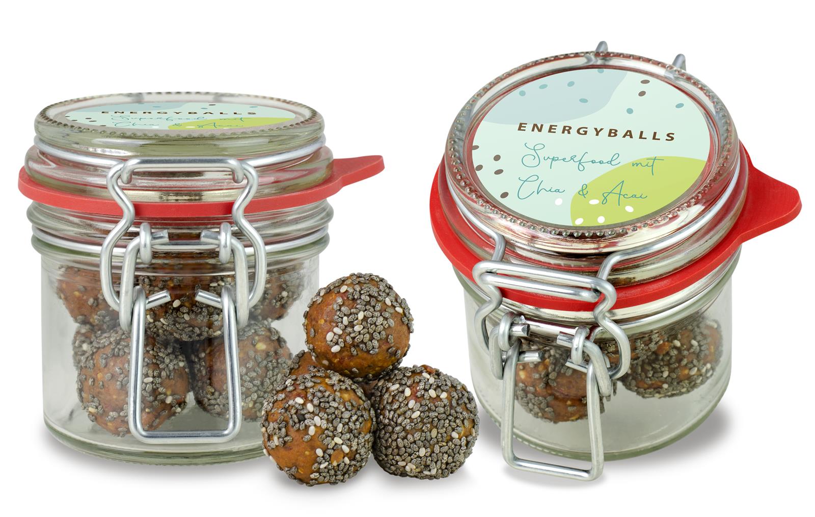 Muster - Bügelglas XS Energyballs Superfood