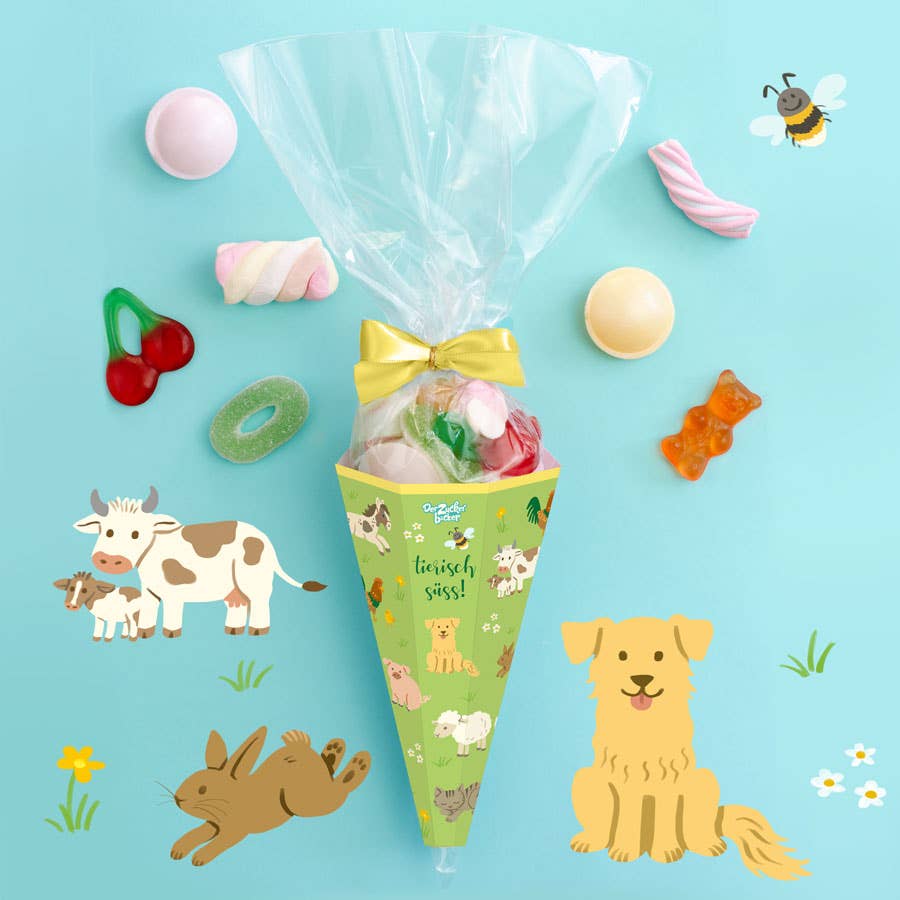 Zuckertüte Süße Tiertüte Bunte Süßigkeiten Mischung - Bild 2