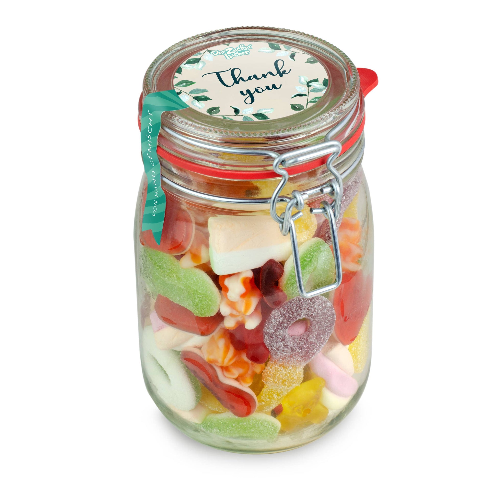 Midi Glas Thank You Bunte Süßigkeiten Mischung Dankeschön