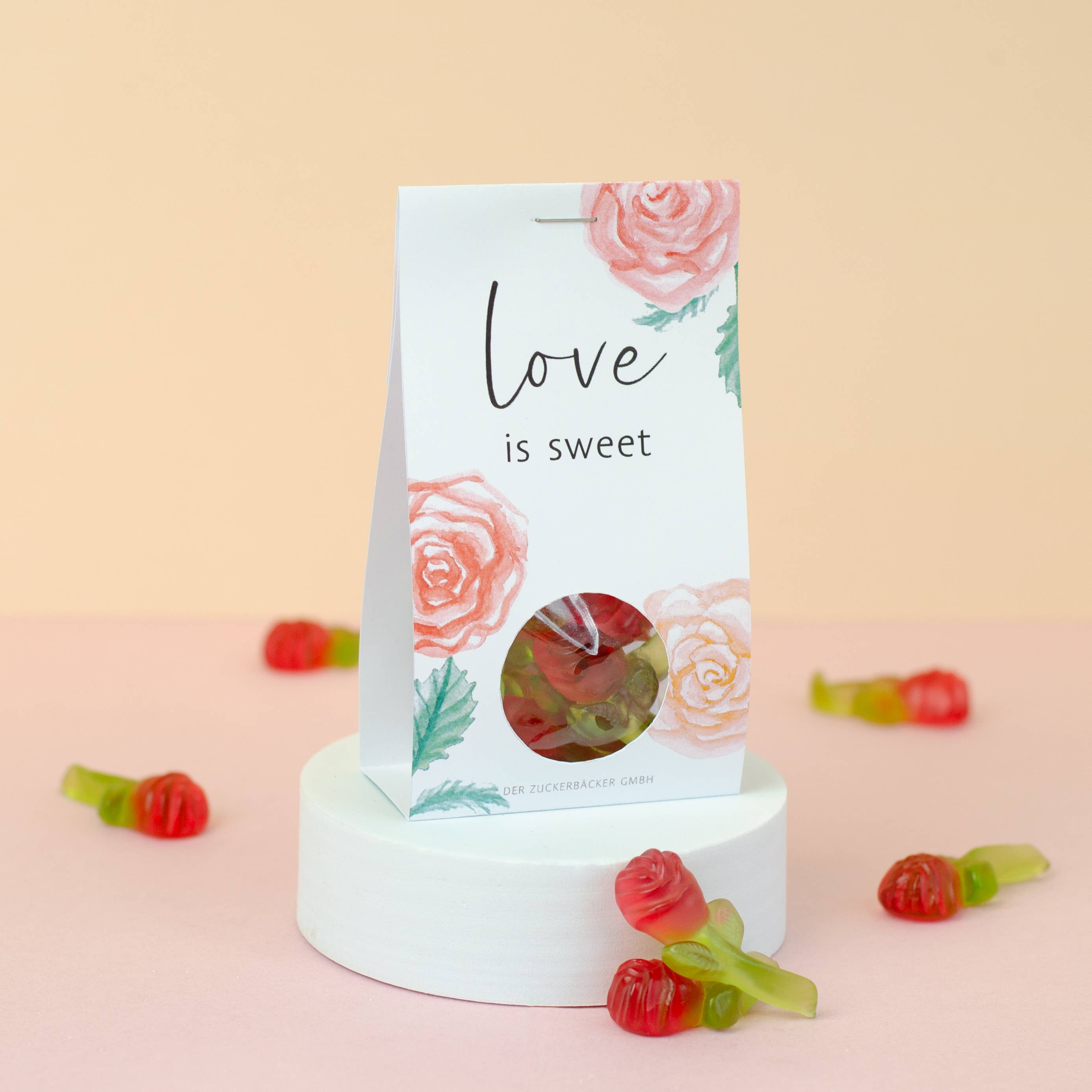 Naschportion Love is sweet Fruchtgummi Rosen Geschenk - Bild 4
