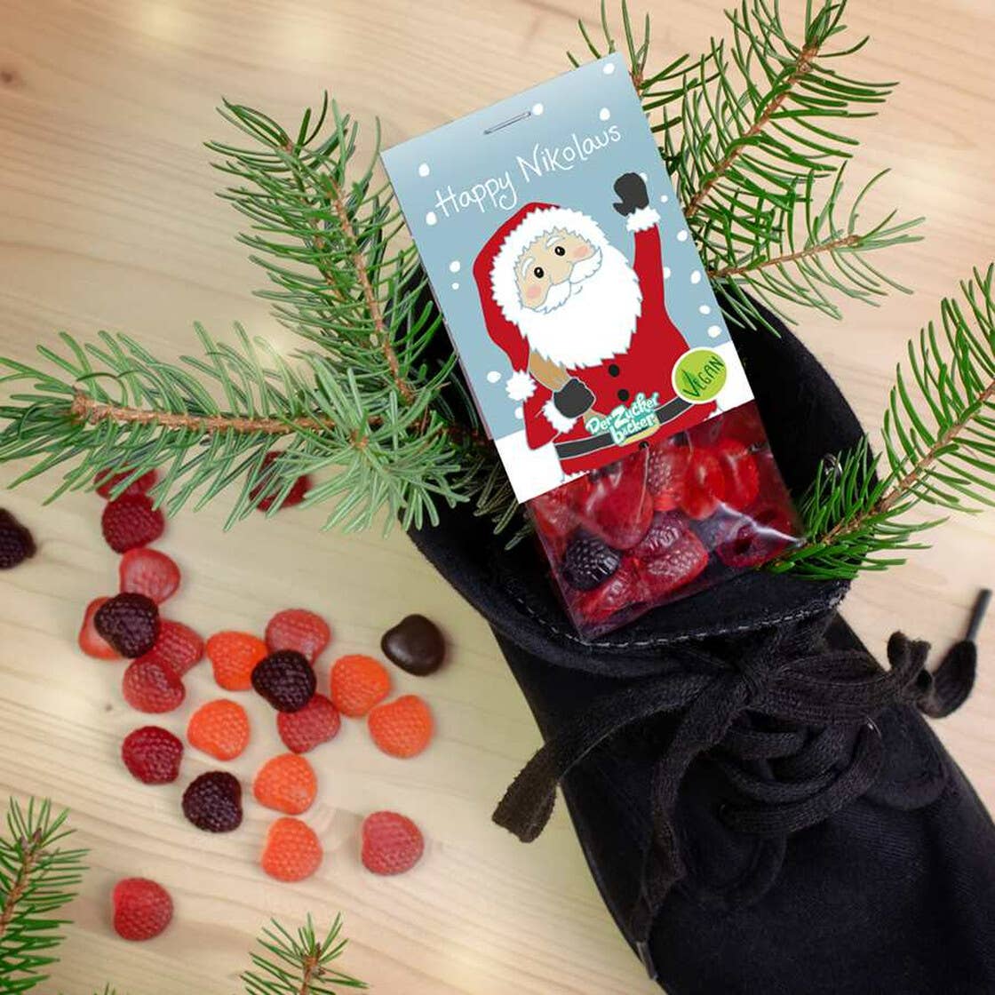 Naschbeutel Happy Nikolaus Fruchtgummi Vegan - Bild 2