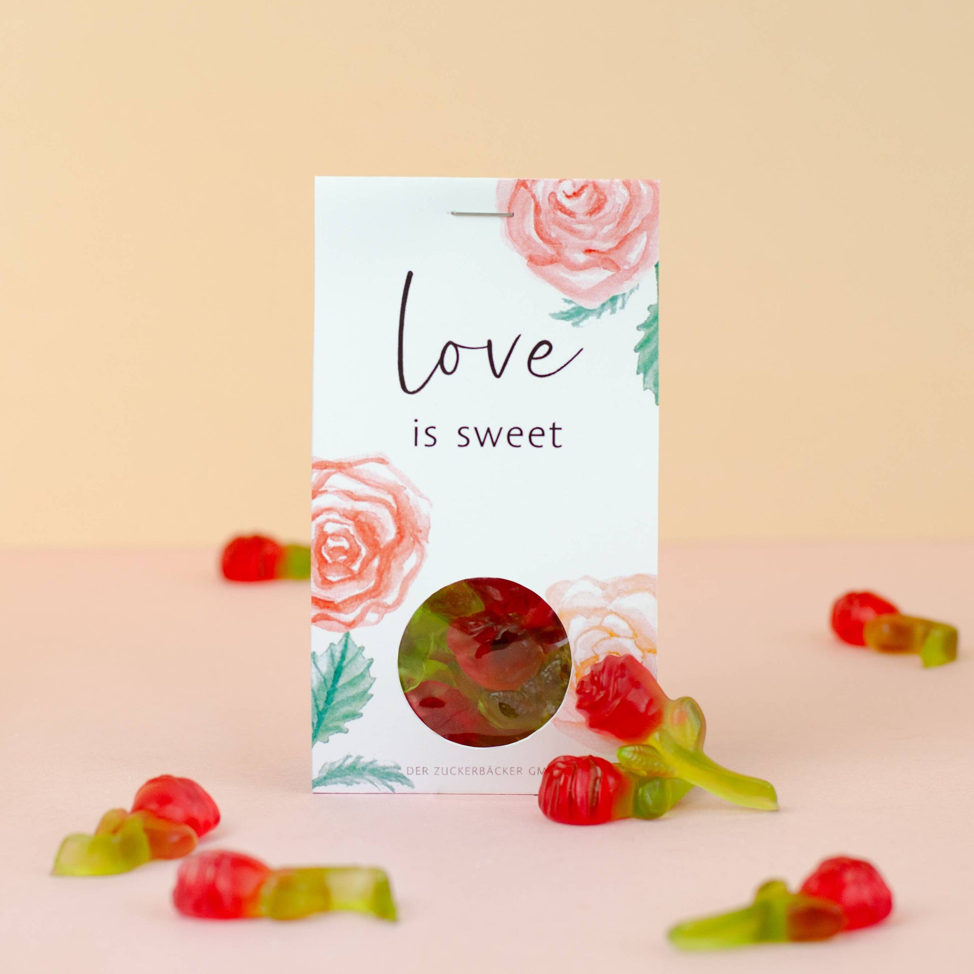 Naschportion Love is sweet Fruchtgummi Rosen Geschenk - Bild 2