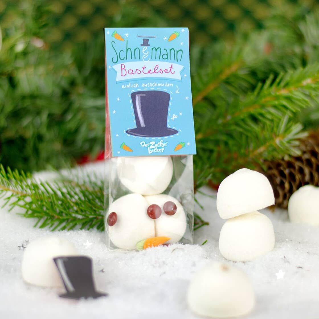 Naschbeutel Schneemann Bastelset Süßigkeiten Mischung - Bild 3