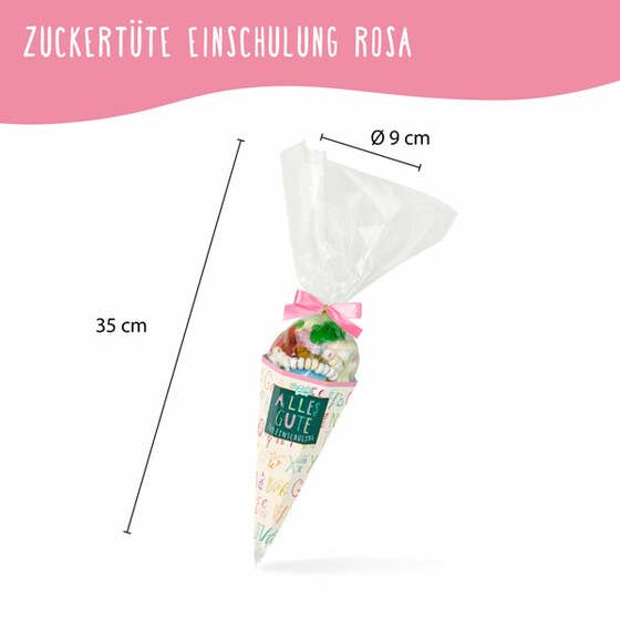 Zuckertüte Einschulung Rosa Bunte Süßigkeiten Mischung - Bild 5