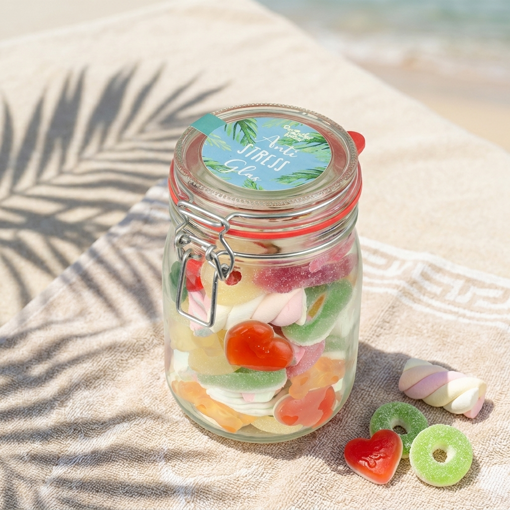 Midi Glas Anti Stress Bunte Süßigkeiten Mischung Geschenk