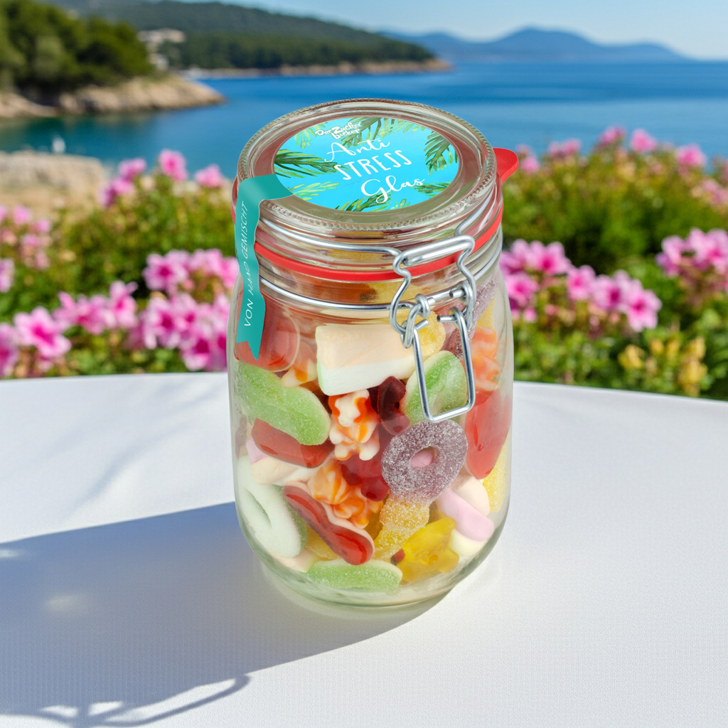 Midi Glas Anti Stress Bunte Süßigkeiten Mischung Geschenk